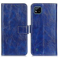 Custodia Portafoglio In Pelle Cover con Supporto K04Z per Realme Narzo 50i Blu