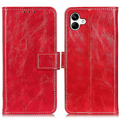 Custodia Portafoglio In Pelle Cover con Supporto K04Z per Samsung Galaxy A04E Rosso