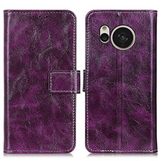 Custodia Portafoglio In Pelle Cover con Supporto K04Z per Sharp Aquos Sense7 Plus Viola