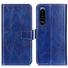 Custodia Portafoglio In Pelle Cover con Supporto K04Z per Sony Xperia 5 III SO-53B Blu