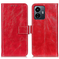 Custodia Portafoglio In Pelle Cover con Supporto K04Z per Vivo iQOO Z6 Lite 5G Rosso