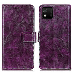 Custodia Portafoglio In Pelle Cover con Supporto K04Z per Wiko Y52 Viola