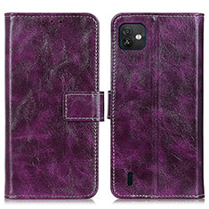 Custodia Portafoglio In Pelle Cover con Supporto K04Z per Wiko Y82 Viola