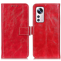 Custodia Portafoglio In Pelle Cover con Supporto K04Z per Xiaomi Mi 12 5G Rosso