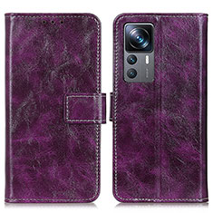 Custodia Portafoglio In Pelle Cover con Supporto K04Z per Xiaomi Mi 12T Pro 5G Viola