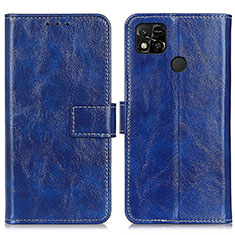 Custodia Portafoglio In Pelle Cover con Supporto K04Z per Xiaomi POCO C3 Blu