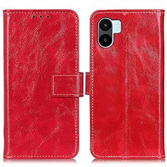 Custodia Portafoglio In Pelle Cover con Supporto K04Z per Xiaomi Poco C51 Rosso