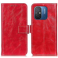 Custodia Portafoglio In Pelle Cover con Supporto K04Z per Xiaomi Redmi 11A 4G Rosso