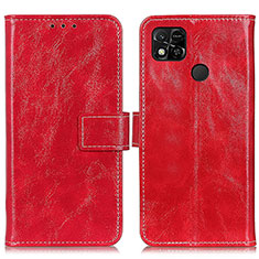 Custodia Portafoglio In Pelle Cover con Supporto K04Z per Xiaomi Redmi 9C Rosso