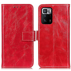 Custodia Portafoglio In Pelle Cover con Supporto K04Z per Xiaomi Redmi Note 10 Pro 5G Rosso