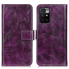 Custodia Portafoglio In Pelle Cover con Supporto K04Z per Xiaomi Redmi Note 11 4G (2021) Viola