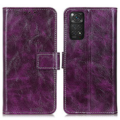 Custodia Portafoglio In Pelle Cover con Supporto K04Z per Xiaomi Redmi Note 11 4G (2022) Viola