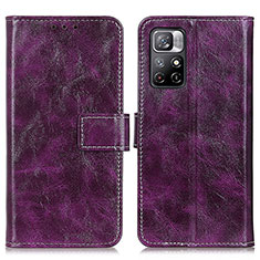 Custodia Portafoglio In Pelle Cover con Supporto K04Z per Xiaomi Redmi Note 11 5G Viola