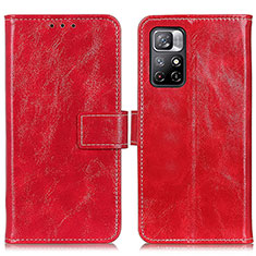 Custodia Portafoglio In Pelle Cover con Supporto K04Z per Xiaomi Redmi Note 11S 5G Rosso