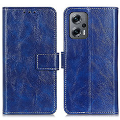 Custodia Portafoglio In Pelle Cover con Supporto K04Z per Xiaomi Redmi Note 11T Pro 5G Blu