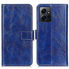 Custodia Portafoglio In Pelle Cover con Supporto K04Z per Xiaomi Redmi Note 12 4G Blu