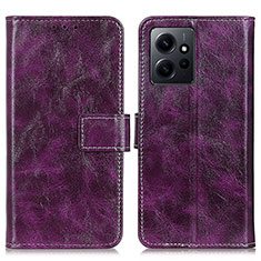 Custodia Portafoglio In Pelle Cover con Supporto K04Z per Xiaomi Redmi Note 12 4G Viola