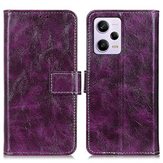 Custodia Portafoglio In Pelle Cover con Supporto K04Z per Xiaomi Redmi Note 12 Explorer Viola