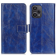 Custodia Portafoglio In Pelle Cover con Supporto K04Z per Xiaomi Redmi Note 12 Turbo 5G Blu