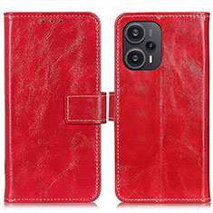 Custodia Portafoglio In Pelle Cover con Supporto K04Z per Xiaomi Redmi Note 12 Turbo 5G Rosso