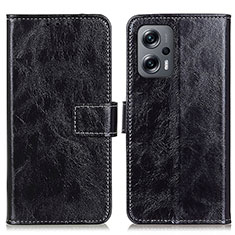 Custodia Portafoglio In Pelle Cover con Supporto K04Z per Xiaomi Redmi Note 12T Pro 5G Nero