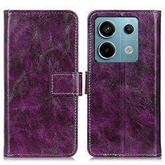 Custodia Portafoglio In Pelle Cover con Supporto K04Z per Xiaomi Redmi Note 13 Pro 5G Viola