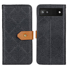 Custodia Portafoglio In Pelle Cover con Supporto K05Z per Google Pixel 6a 5G Nero