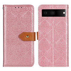 Custodia Portafoglio In Pelle Cover con Supporto K05Z per Google Pixel 7 5G Rosa