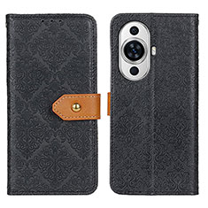 Custodia Portafoglio In Pelle Cover con Supporto K05Z per Huawei Nova 11 Ultra Nero