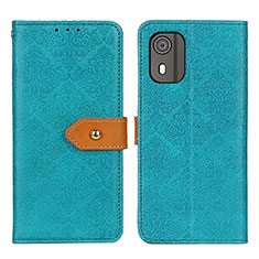 Custodia Portafoglio In Pelle Cover con Supporto K05Z per Nokia C02 Verde