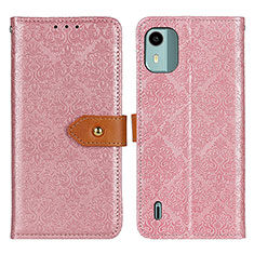 Custodia Portafoglio In Pelle Cover con Supporto K05Z per Nokia C12 Plus Rosa