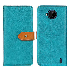 Custodia Portafoglio In Pelle Cover con Supporto K05Z per Nokia C20 Plus Verde