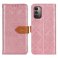 Custodia Portafoglio In Pelle Cover con Supporto K05Z per Nokia G11 Rosa