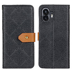 Custodia Portafoglio In Pelle Cover con Supporto K05Z per Nothing Phone 2 Nero