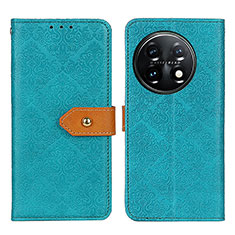 Custodia Portafoglio In Pelle Cover con Supporto K05Z per OnePlus 11 5G Verde