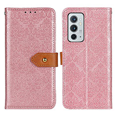 Custodia Portafoglio In Pelle Cover con Supporto K05Z per OnePlus 9RT 5G Rosa