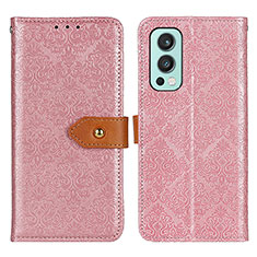 Custodia Portafoglio In Pelle Cover con Supporto K05Z per OnePlus Nord 2 5G Rosa