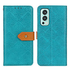 Custodia Portafoglio In Pelle Cover con Supporto K05Z per OnePlus Nord 2 5G Verde