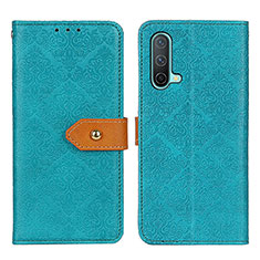 Custodia Portafoglio In Pelle Cover con Supporto K05Z per OnePlus Nord CE 5G Verde