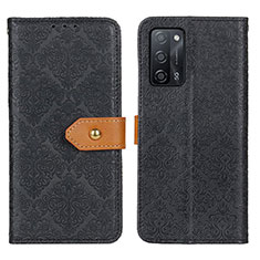 Custodia Portafoglio In Pelle Cover con Supporto K05Z per Oppo A53s 5G Nero