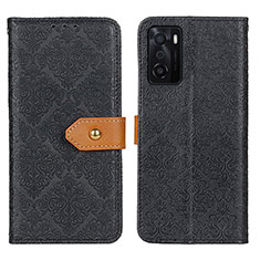 Custodia Portafoglio In Pelle Cover con Supporto K05Z per Oppo A55S 5G Nero