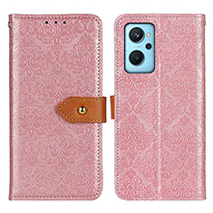 Custodia Portafoglio In Pelle Cover con Supporto K05Z per Oppo K10 4G Rosa