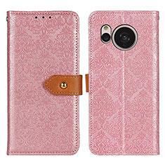 Custodia Portafoglio In Pelle Cover con Supporto K05Z per Sharp Aquos Sense7 Plus Rosa