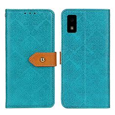 Custodia Portafoglio In Pelle Cover con Supporto K05Z per Sharp Aquos wish Verde