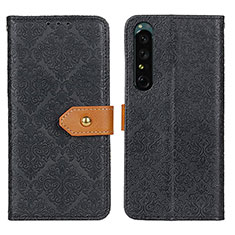 Custodia Portafoglio In Pelle Cover con Supporto K05Z per Sony Xperia 1 IV SO-51C Nero