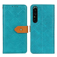 Custodia Portafoglio In Pelle Cover con Supporto K05Z per Sony Xperia 1 IV SO-51C Verde