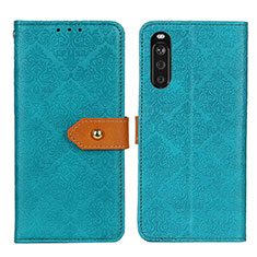 Custodia Portafoglio In Pelle Cover con Supporto K05Z per Sony Xperia 10 III SO-52B Verde