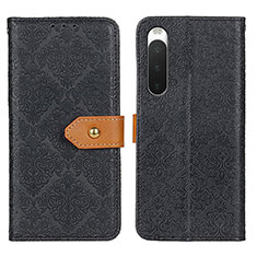 Custodia Portafoglio In Pelle Cover con Supporto K05Z per Sony Xperia 10 IV SO-52C Nero