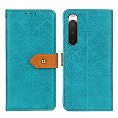 Custodia Portafoglio In Pelle Cover con Supporto K05Z per Sony Xperia 10 IV SOG07 Verde