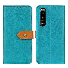 Custodia Portafoglio In Pelle Cover con Supporto K05Z per Sony Xperia 5 III Verde